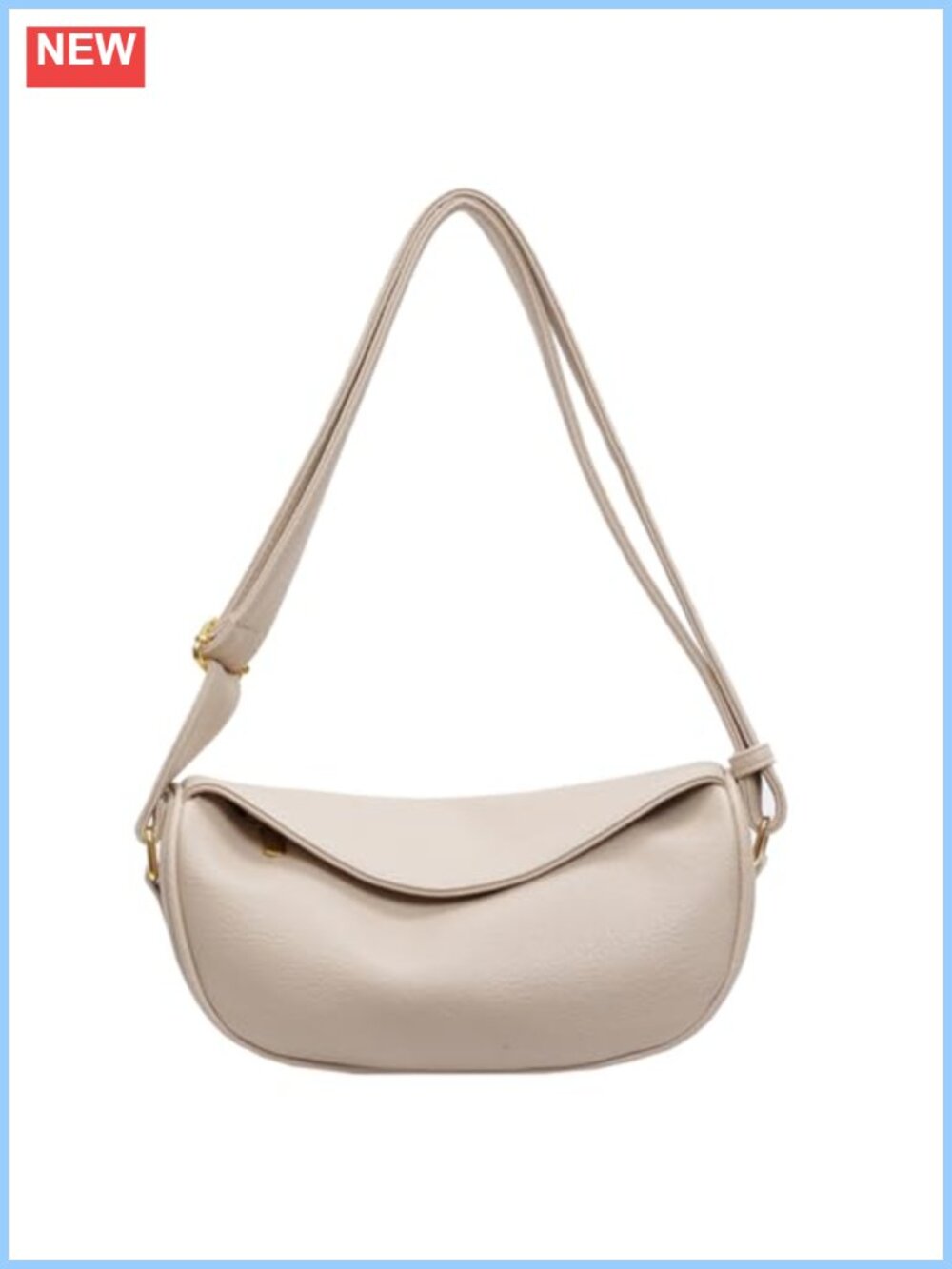 Vegan Leather Zip Dumpling Shoulder Bag Women Crossbody Purse